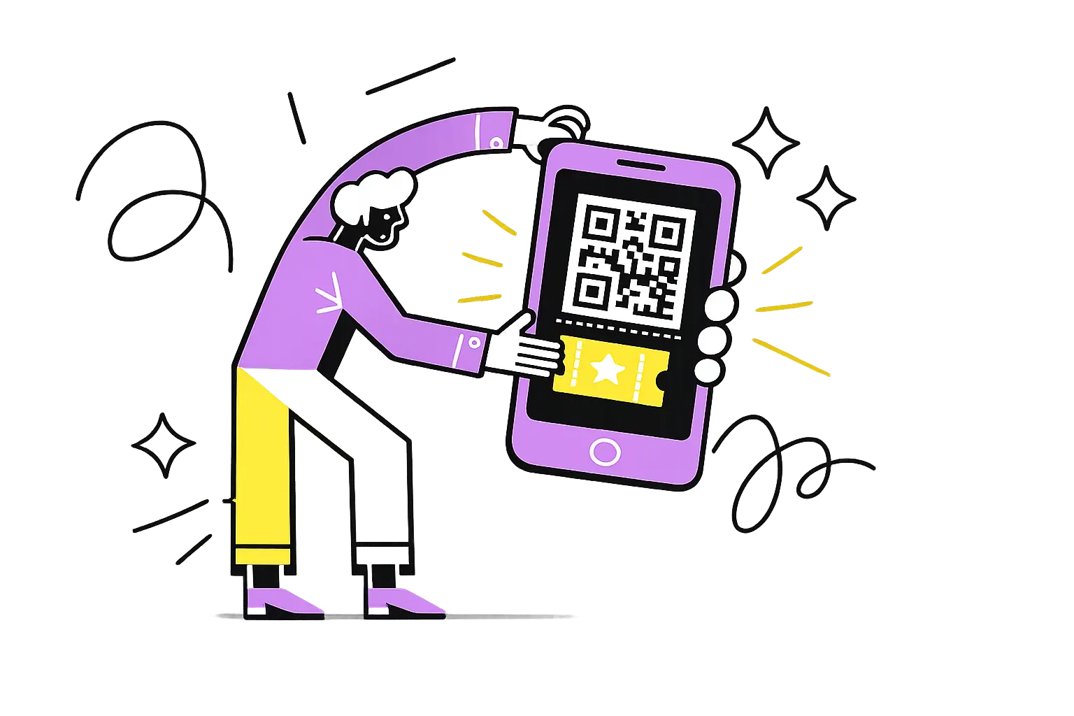 QR scanning illustration